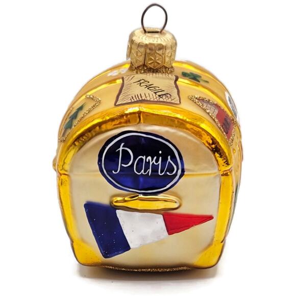 Patricia Breen Bon Voyage Gold Atlanta Cairo Rio Travel Christmas Tree Ornament - Picture 10 of 11